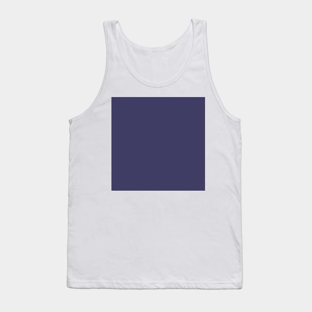 Solid Egg Plant Dark Blue Monochrome Minimal Design Tank Top by HiddenPuppets